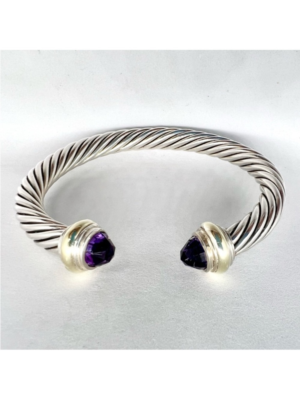 David Yurman Amythest Cable Cuff Bracelet